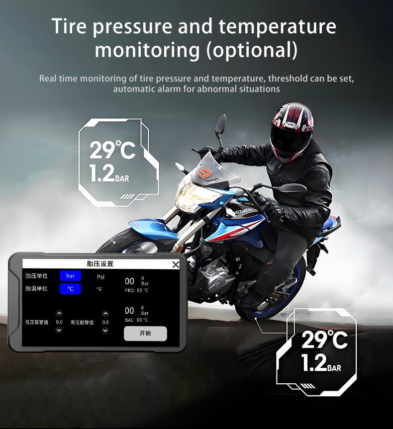 M10 Motorcycle dashcam mobile phone wireless screen carplay tire pressure monitoring