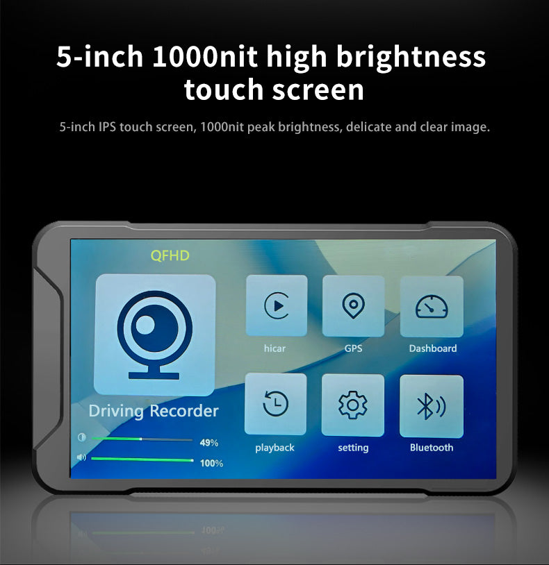 M10 Motorcycle dashcam mobile phone wireless screen carplay tire pressure monitoring