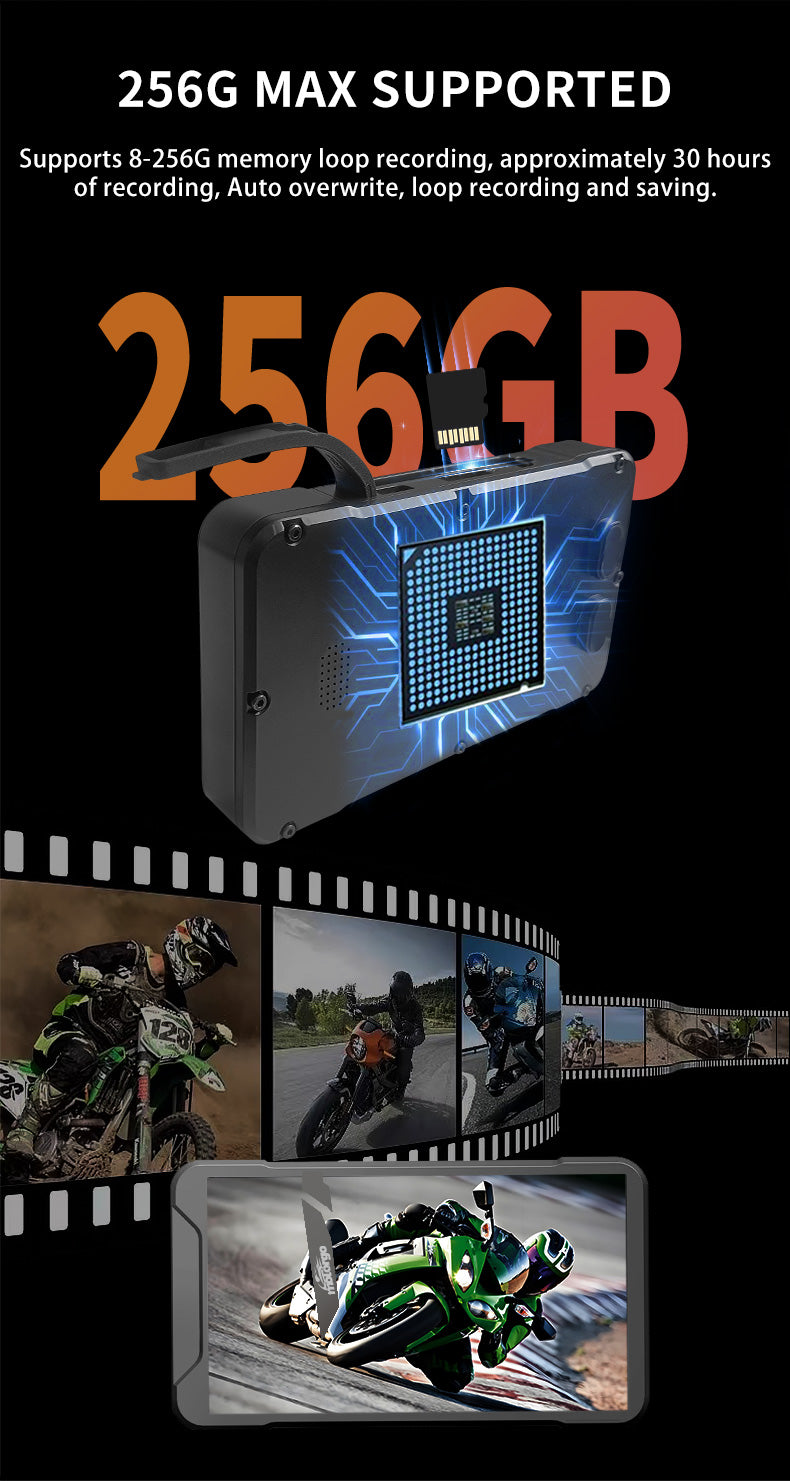 M10 Motorcycle dashcam mobile phone wireless screen carplay tire pressure monitoring