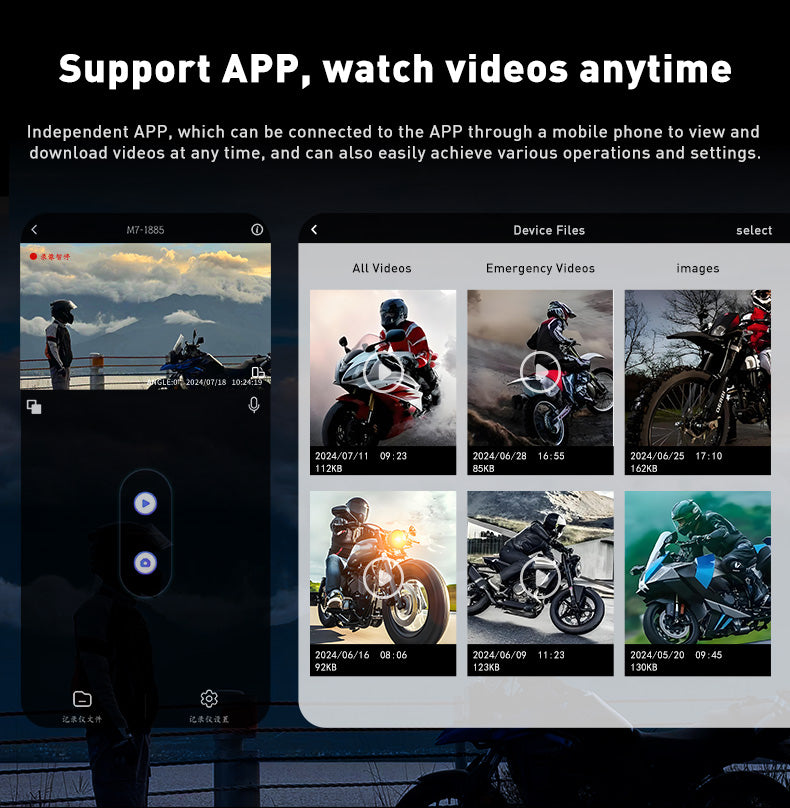M2 Motorcycle driving recorder 3-inch HD display screen front and rear dual cameras