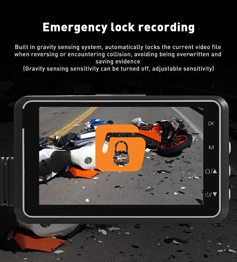 M2 Motorcycle driving recorder 3-inch HD display screen front and rear dual cameras