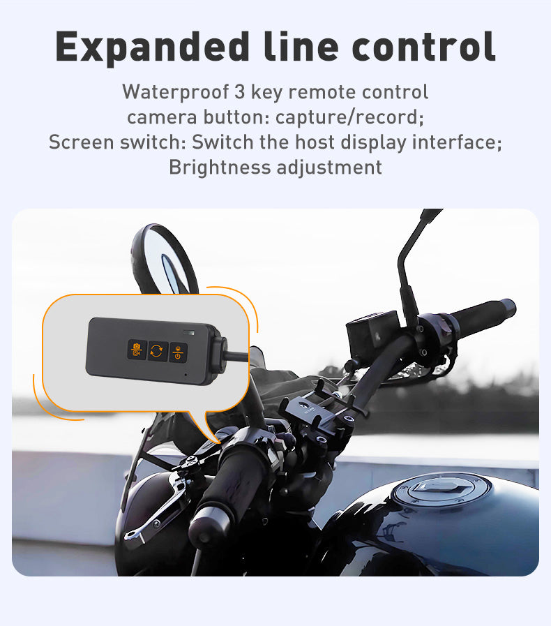 M7Motorcycle riding video recorder HD EIS stabilization 2K+1080P GPS compass altitude speed displya