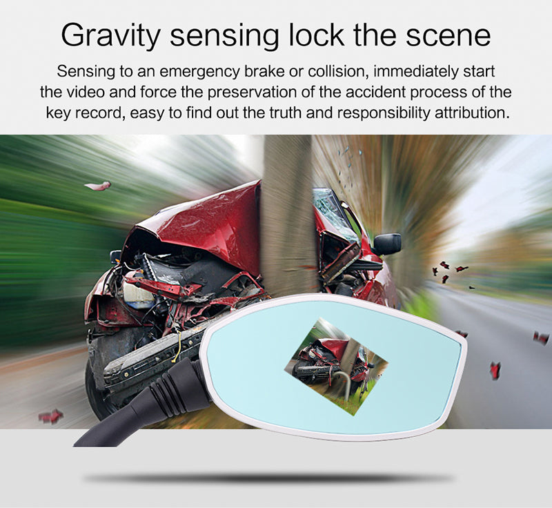 M9 Motorcycle rearview mirror HD night vision dashcam starts the 1080p waterproof dual lens